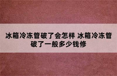 冰箱冷冻管破了会怎样 冰箱冷冻管破了一般多少钱修